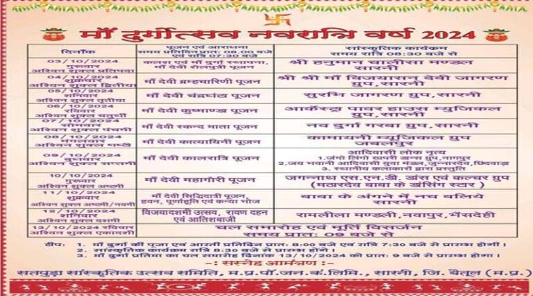 सतपुड़ा सांस्कृतिक उत्सव समिति द्वारा नवरात्रि के अवसर पर नौ दिनों तक होंगे कई रंगारंग कार्यक्रम 28 satpura