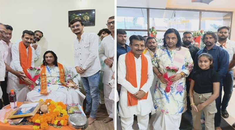 मुलताई में साधकों से मिले भागवत कथाकार देवकीनंदन ठाकुर, बोले- धर्म जागरण में बापूजी का योगदान अविस्मरणीय 1 devki nandan