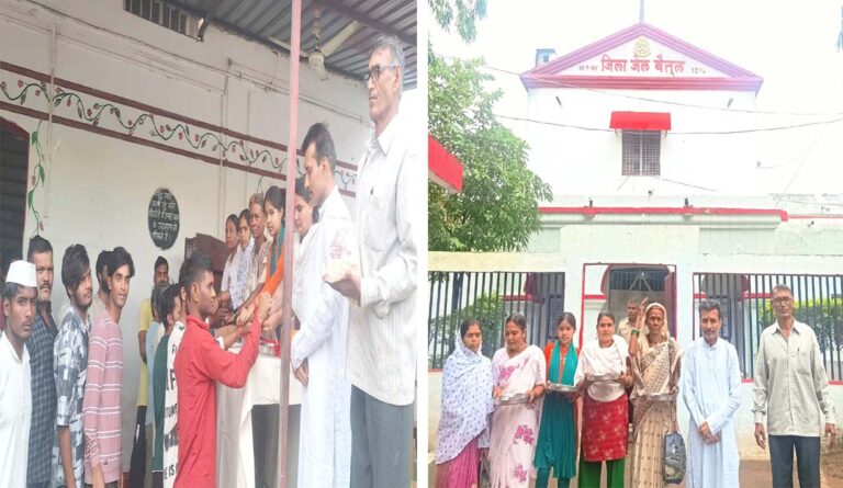 बैतूल -जेल में बंधी राखी तो नम हुई कैदियों की आंखें, बहनों से बोले- अब न नशा करेंगे, न अपराध 24 betul jail