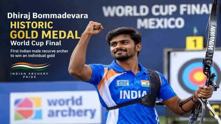 तीरंदाजी विश्वकप में श्री बोम्मादेवरा ने जीता स्वर्ण पदक 43 denra