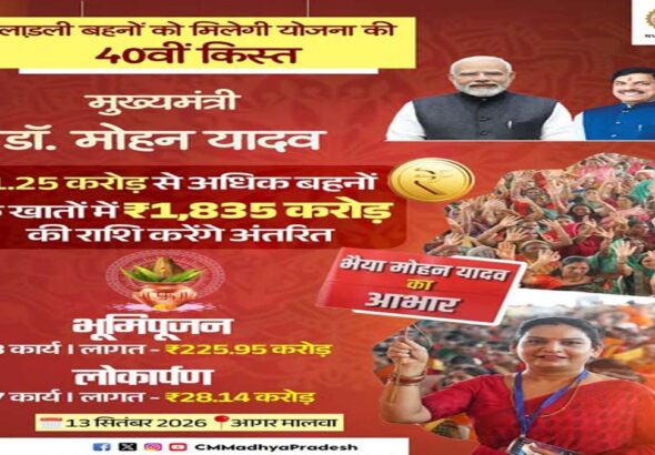लाड़ली बहना योजना की 40वीं किस्त 13 सितंबर को आएगी खाते में 8 ladli bahana